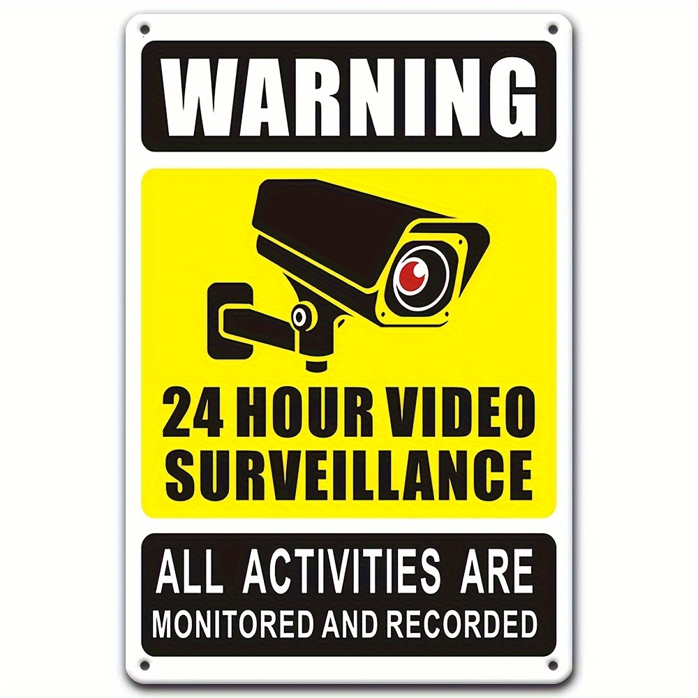 Home Improvement And Hardware - Panneau d'avertissement de vidéosurveillance 24/7, métal