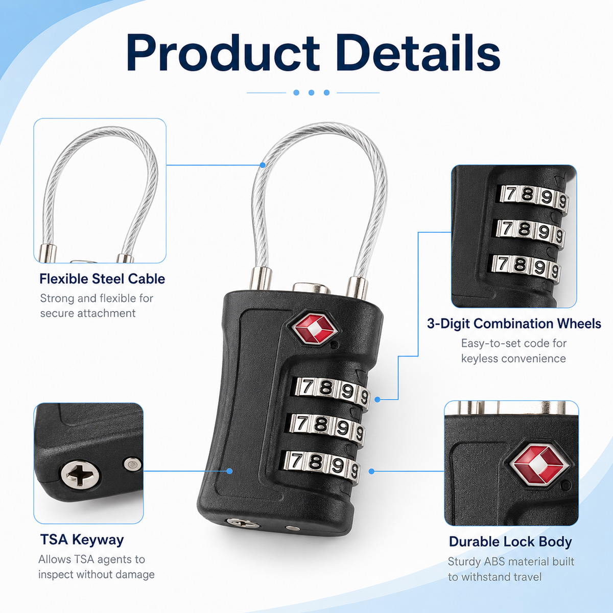 Cadenas à câble à combinaison  - Home Improvement And Hardware avis et prix